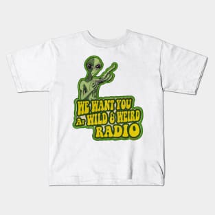 Wild and Weird Radio (yellow) Kids T-Shirt